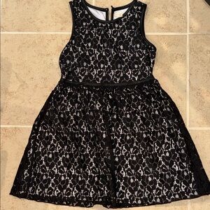 Self Esteem Black and White Lace Kids Dress